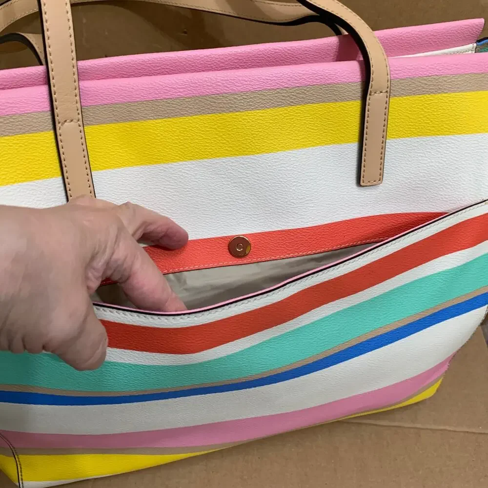KATE SPADE Multicolor Stripe Grove Street KAYLIE Large Baby Bag Business Bag
